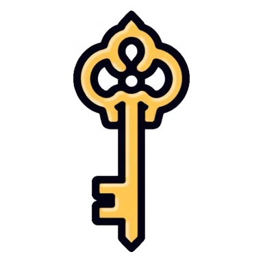 ultra minimal golden key, simplest possible shape sticker