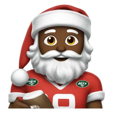 Santa wearing a jets jersey sticker
