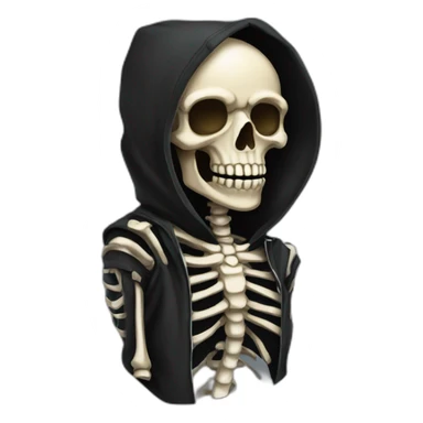 🤦 skeleton in black hoodie  sticker