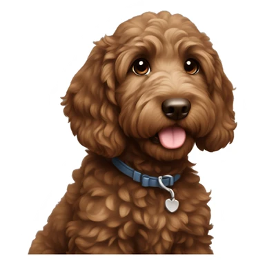 dark brown goldendoodle puppy sticker