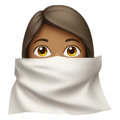 woman covered by sheets with face out sticker