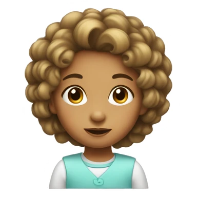 Cute little girl with a lot of hair sticker