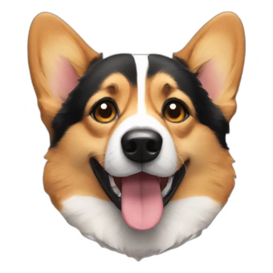 corgi face with german shephard coat sticker