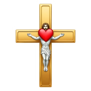 Jesus cross with heart sticker