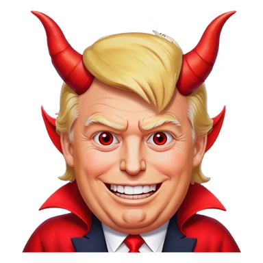 donald trump in devil costume sticker