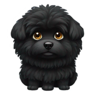 black-fluffy-dog sticker