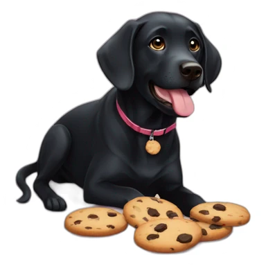 Black labrador that eat cookies and says food sticker