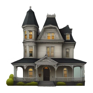 Queen Anne Victorian haunted house  sticker