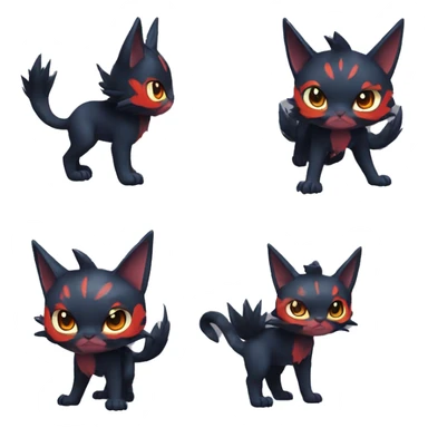  Kawaii Edgy Cool Beautiful Nargacuga-Litten full body sticker