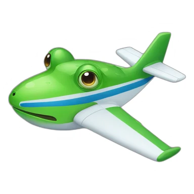 frog with an airplane face sticker