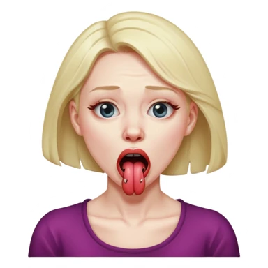 Woman choking herself with a dramatic face and tongue out sticker
