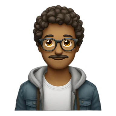 homme portugais jeune portant des lunette qui aime la musique  sticker