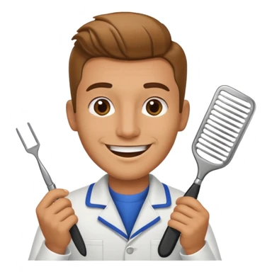 barber with comb




 sticker