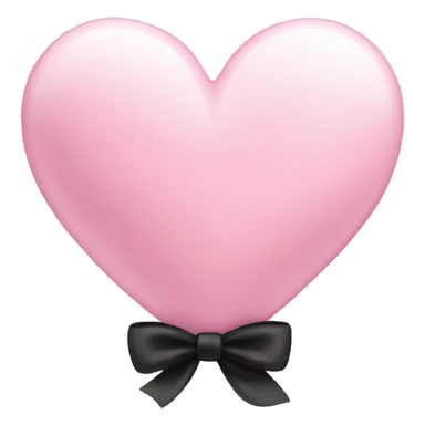 light pink heart with a black bow  sticker