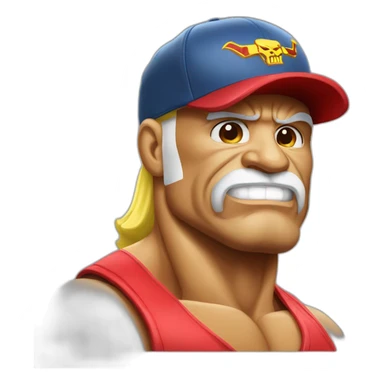 hulk hogan wrestler with a baseball cap sticker