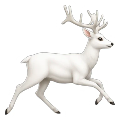 Run white deer sticker
