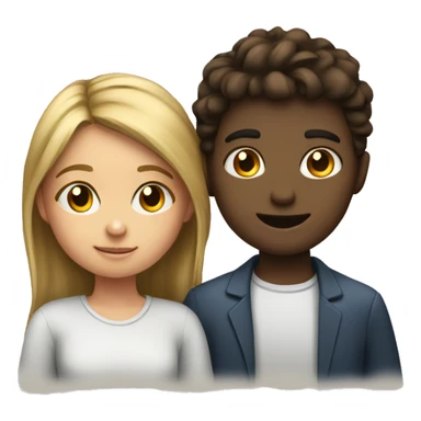 girl and boy drawing a picture sticker