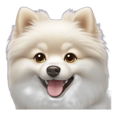 Happy white pomeranian sticker