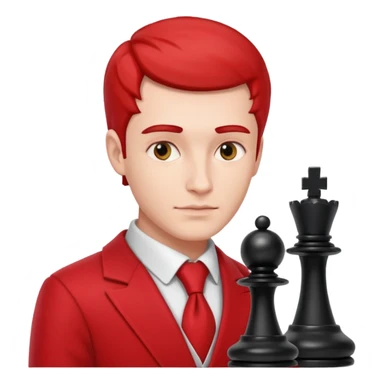man chess players in red outfits sticker