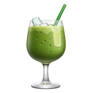 Iced Matcha latte in a wine glass sticker