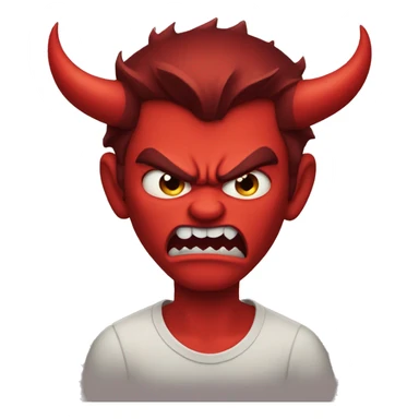 Angry devil sticker