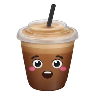 An iced coffee in a cute cup sticker