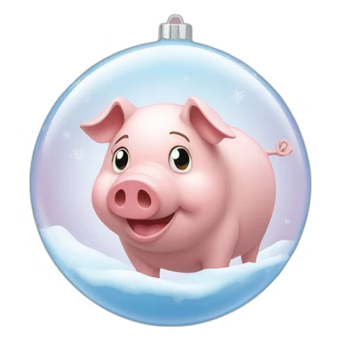 A piG in a Christmas bubble sticker