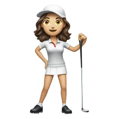 Golfer girl brunette  sticker