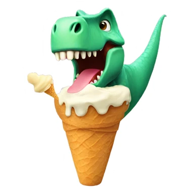 Dinosaur eating ice cream  sticker