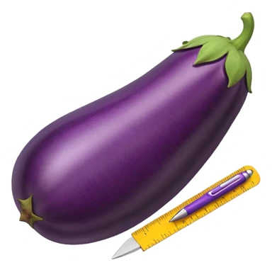 Eggplant with a ruler  sticker