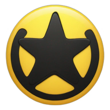 Cercle fond jaune avec une etoile noir sticker