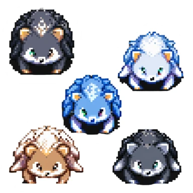 Baby hedgehogs Sonic, Shadow and Silver in colorful pixel art style sticker