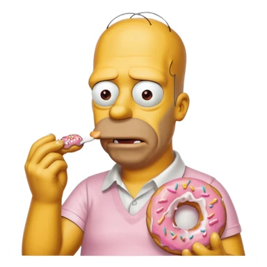 homer simpson white shirt eating  a donnut sticker