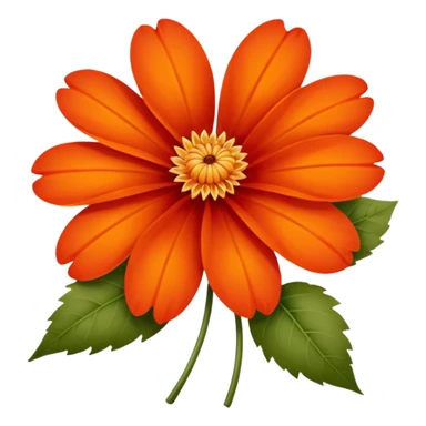 An autumn flower with orange-red petals curled by cool wind. sticker