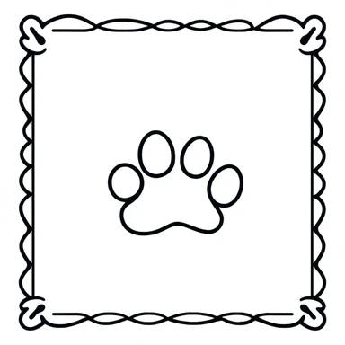 colorful puppy paw print with a border sticker