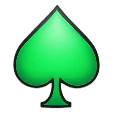 ace of spade, the spade is colored green instead of black sticker