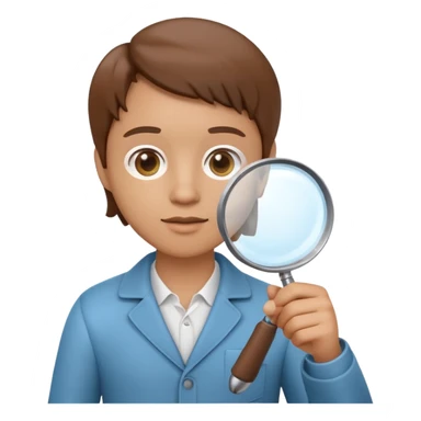 3D icon of a person holding a magnifying glass, symbolizing exploration and discovery, food app context, single object, modern and clean style, soft lighting, isolated, no background
 sticker