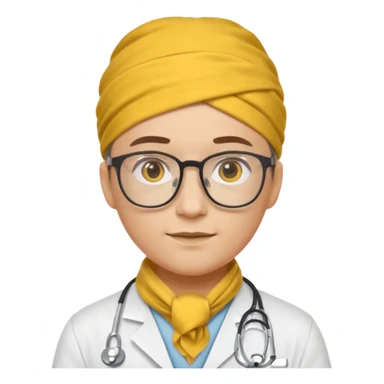 glasses doctor with yellow bandanna sticker