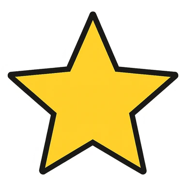 five-pointed star, outlined, modern flat style sticker