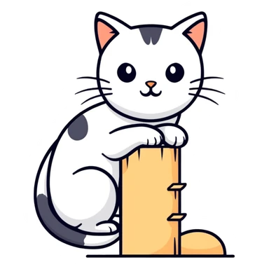 Un gatto con il tira graffi sticker
