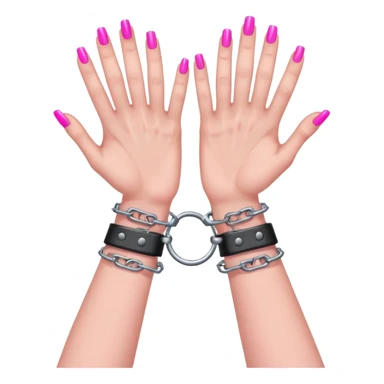 Handcuffed hands with pink nails sticker