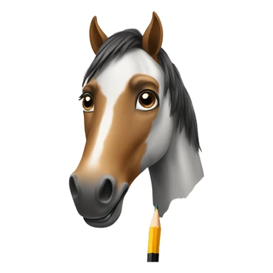 horse with pencil sticker