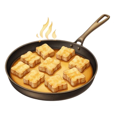 fried lard on pan sticker