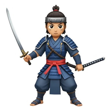 fierce samurai wielding sword in battle stance sticker