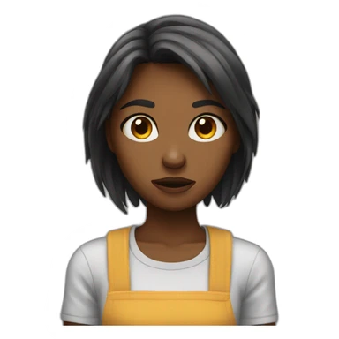 A girl who is hungry and in a bad mood sticker