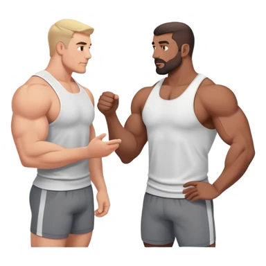 muscular fathers talking in a gym sticker
