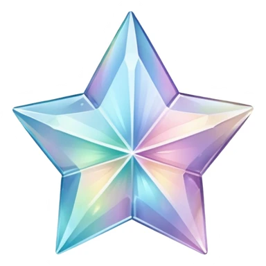 Pastel iridescent glass crystal estrella tornasolado sticker