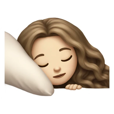 pale girl with long brunette hair sleeping sticker