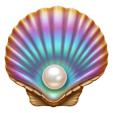 number “1” shaped pearl in shell  sticker