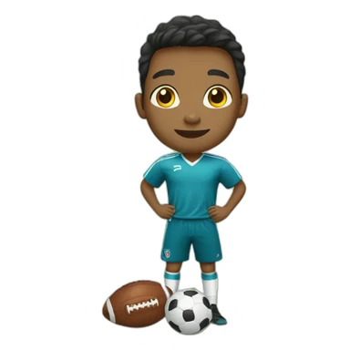 Boy play foot ball sticker